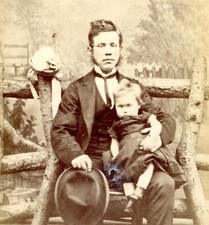 CDV Carte De Visite C Betts Leicester Gentleman & Child Antik #51