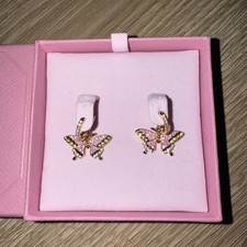 Swarovski Ohrstecker Idyllia Schmetterling Gold Rosa Silber 5670055