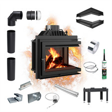 Kamineinsatz Gusseisen KRATKI SIMPLE rechts 8 kW Ø 200