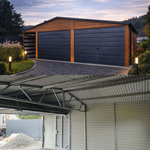 Doppelgarage 8x6 holzoptik - doppelgarage,