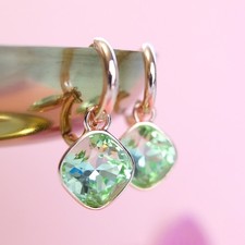 Rosegold Creolen Grün Charm