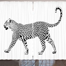 Leopard Rustikale Gardine Monochromatische 4 Legged