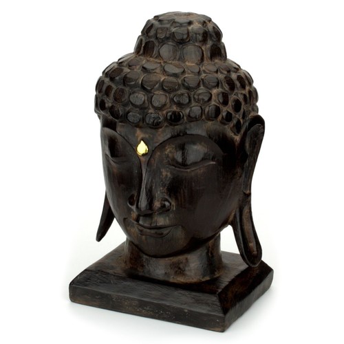 Buddha kopf holz maske - buddha,