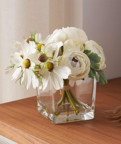 Deko set white - "white", vase