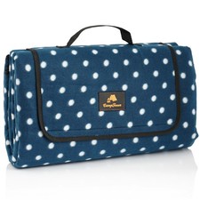 CampFeuer Picknickdecke wasserdicht 200x200 cm | blau mit Punkten | *B-Ware*