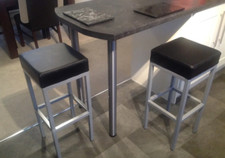 Schwarze kunstleder hocker - 2,
