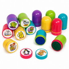 10 Kinder Stempel Tiere Ø2cm