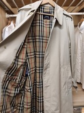 VINTAGE BURBERRYS BEIGE TRENCHCOAT GRÖSSE 46" GEKNÖPFT & GÜRTEL NOVA CHECK HERREN