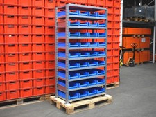 Schäfer R3000 Lagerregal mit Auer Kisten Fachbodenregal Länge 1055 mm