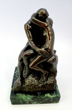 Auguste Rodin Der Kuss Figur Skulptur Statue 1977 Gipsfigur bronzefarbend 29 cm