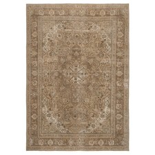 Moderner Orientteppich Samt Braun 349x242 cm Handarbeit