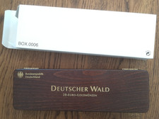Original-Schatulle für die 20-EURO-Goldmünzen `Deutscher Wald´ aus Buchenholz
