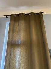 Ikea Gardine Wilj Vorhang Dunkelgrün Ösen ca. 260 x  140 cm Mit Stange Täljare