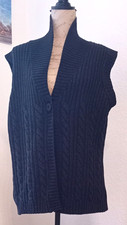 Damen Strick Weste Dunkelgrau