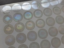 49 Stück Hologramm Siegel Aufkleber Garantiesiegel Original Sticker TRANSPARENT