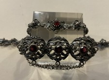 Konvolut echt Silber Schmuck Trachten Schmuck Granate Alt