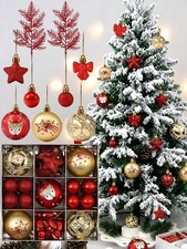 Glitzernde Weihnachtsbaumkugeln, rosa Christbaumschmuck Set - bei Billig24