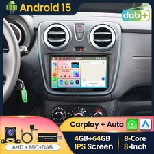 DAB+ 4+64GB Android 15 Autoradio GPS Carplay FM Für Dacia Lodgy Dokker 2012-2021