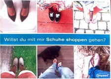 Postkarte Willst du mit mir Schuhe shoppen gehen? High Heels Shopping Fetisch