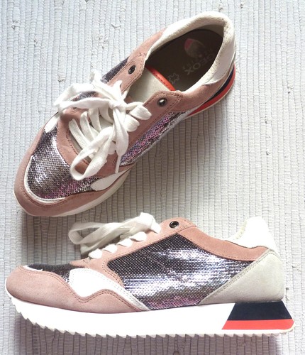 Geox leder pailletten sneaker - geox,