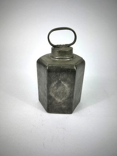 Antike zinn schraubflasche - zinn, 19