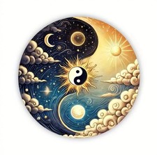 *NEU* Ying Yang Holz Scheibe