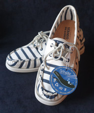 Sebago Docksides Ortholite Canvas Slipper Bootsschuh Gr.40 weiß blau / NEU