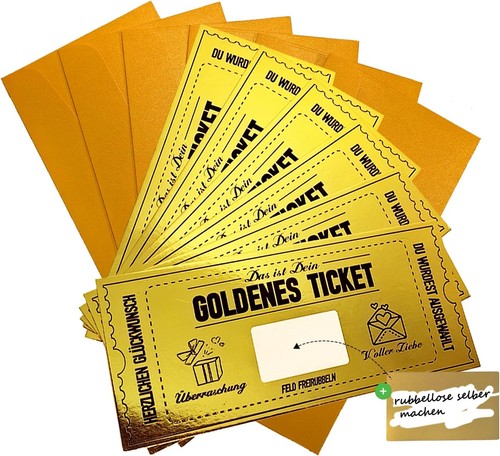 Stück goldenes ticket - 6,
