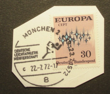 Bund 1972:  EUROPA CEPT, München 22.7.72 Deutsche Leichtathletik Meisterschaften