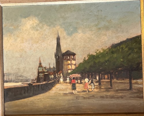 Gemälde öl rheinpromenade - gemälde,