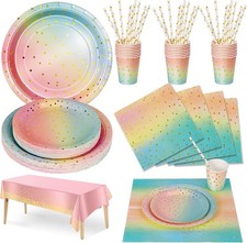 Regenbogen Partygeschirr Set