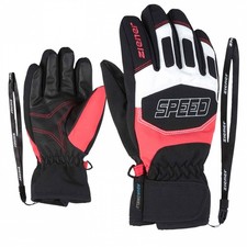 ZIENER Kinder Ski-Handschuhe Leedim AQUASHIELD wasserdicht rot schwarz 376 neu