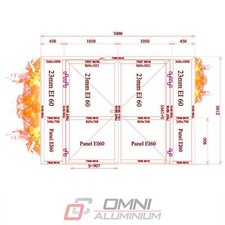 Aluminiumtüren Brandschutz Brandschutztür für Ladenlokal Büro Tür aus Aluminium