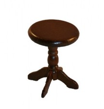 Puppenstube Miniatur - Klavierstuhl Holz antikbraun