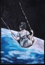 Painting Abstract Oil Pastel Paper A4 -  Gemälde Papier A4 Ölkreide