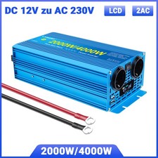2000W 4000W Wechselrichter 12V auf 230V USB LCD Reiner Sinus Spannungswandler