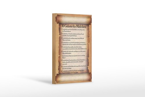 Holzschild gebote für - gebote,