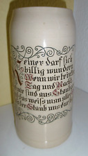 antiker Bierkrug Seidel Humpen Sinnesspruch Trinkspruch 1,5 Liter