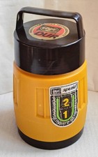 ALFI DUR THERMOSBEHÄLTER MIT PORTIONSEINSATZ GELB/BRAUN VINTAGE WESTERN GERMANY 