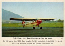 115/209 SAMMELBILD FLUGZEUG L-4 PIPER  J3C SPORTFLUGZEUG