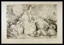 ALFRED KITZIG 1902 AHLEN - KREUTH / Radierung, handsigniert / um1930-40