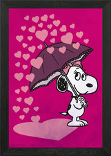 Herz Regen gerahmtes Wandbild