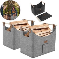 Kaminholzkorb 2x Feuerholzkorb  Filztasche Kaminholztasche Filz Kaminholz Tasche