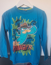 Phineas & Ferb blau mit Perry das Schnabeltier als Print Gr. 128 kult