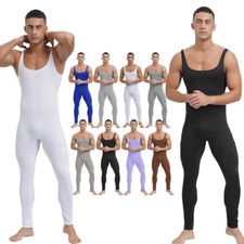 Herren Catsuit Einteilig Nachtwäsche Viereckiger Hals Overall Training Bodysuit