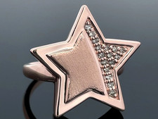 RING GR.16 (CA.50) AUS 925/- SILBER ROSÉGOLDPLATTIERT MIT DIAMANTEN SCHMUCKJAGD