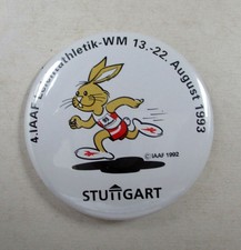 Button Pin Anstecker Leichtathletik Weltmeisterschaft August 1993 Stuttgart IAAF