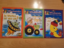 Windowcolor - Malvorlagen - 3 Stück - Farm, Schlaf, Weltall