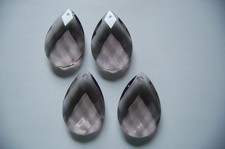 4 alte Buntglas Tropfen 63mm