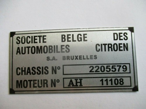 Typenschild citroen belge - citroen,